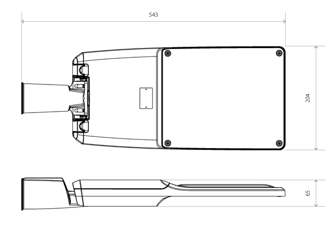 LTT71 Street Light Dimensions