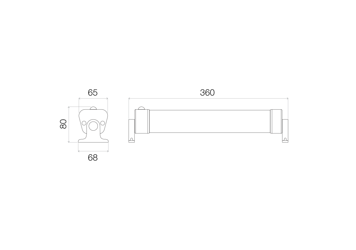 Solar Batten Light LFA-S360 dimensions